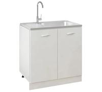 Magnifique Jeu d'évier de cuisine et égouttoir argenté 800x500x155 mm inox - design polyvalent - pour maison - Argent 5.53 kg 2026_1
