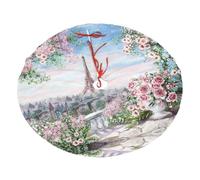 Magnifique jupe de sapin de Noël en polyester feutré avec attaches - Motif Tour Paris - 76,2 cm