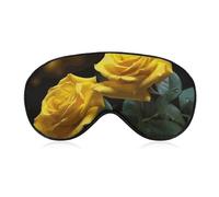 Magnifique masque de sommeil à motif de roses jaunes pour homme et femme avec sangle réglable - Masque occultant doux et respirant - Antidérapant - Essentiels de voyage