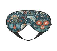 Magnifique masque de sommeil avec motif d'éléphant floral dans les yeux pour dormir, masque de sommeil bloquant parfaitement la lumière pour les femmes et les hommes, bandeau doux et confortable pour