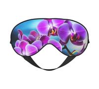 Magnifique masque de sommeil double face en soie orchidée, masque pour les yeux bloquant la lumière réglable pour les voyages, hommes et femmes, bandeau doux et confortable, 20 x 10 cm