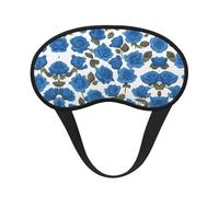 Magnifique masque de sommeil occultant à imprimé de roses bleues - Bloque la lumière, confortable, idéal pour les voyages, le camping, la méditation et le yoga