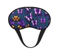 Magnifique masque de sommeil occultant à imprimé papillon violet - Couverture des yeux pour dormeurs latéraux - Doux et confortable, parfait pour les voyages et la méditation