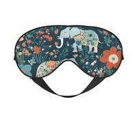 Magnifique masque de sommeil respirant avec motif d'éléphant floral pour l'extérieur, l'intérieur, les voyages, le camping, la méditation, le yoga, le travail