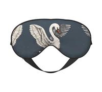 Magnifique masque pour les yeux doux imprimé cygne blanc - ombre de nuit élastique, bandeau anti-lumière pour les yeux pour avion, yoga, voyage
