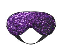 Magnifique masque pour les yeux violet à paillettes avec sangle réglable pour la sieste, le voyage, le camping, le yoga et la détente