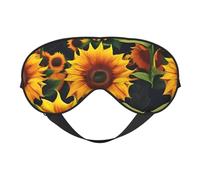 Magnifique masque respirant imprimé tournesol pour les yeux élégant réglable pour la sieste la nuit