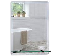 Magnifique Miroir de Salle de Bain rectangulaire avec étagère, Moderne et élégant, taillé en biseau, Mural 50cm X 40cm
