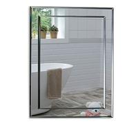 Magnifique Miroir de Salle de Bain rectangulaire, Moderne et élégant, Double Couche de Verre, taillé en biseau, Mural 50CM X 40CM