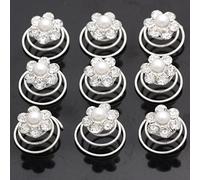 Magnifique miya ® blanc lot de 12 bijoux de cheveux en spirales en forme de spirale avec strass et perles pour mariée mariage jugendweihe à cheveux