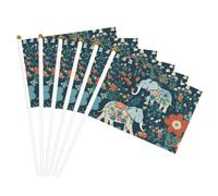 Magnifique motif de prairies avec éléphant floral en facilitation imprimée, drapeau à main, léger, défilé, décoration d'intérieur, événements, utilisation polyvalente