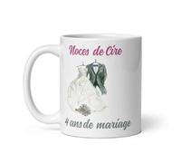 Magnifique mug anniversaire 4 ans de Mariage Noces de Cire un très jolie mug à offrir à votre femme, mari, une collègue, collègue ou une amie, ami ou tout autres personnes de votre entourage