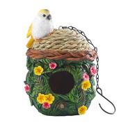 Magnifique nichoir en résine colorée résistante aux intempéries avec feuilles et fleurs, nichoir décoratif de jardin en bois pour arbre, hirondelle, pinson, oiseaux sauvages, mésanges Uozonit