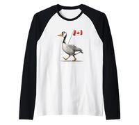 Magnifique oie avec Drapeau du Canada Manche Raglan