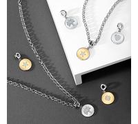 Magnifique pendentif en acier Arbre de vie Gouttes SCZ1230