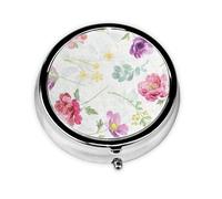 Magnifique pilulier à 3 compartiments, motif floral printanier frais, organiseur portable