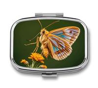 Magnifique pilulier carré portable avec 2 compartiments - Pilulier de vitamines pour poche et voyage