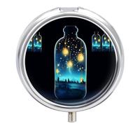 Magnifique pilulier de poche rond à 3 compartiments - Portable et décoratif - Pilulier de voyage - Organiseur de vitamines