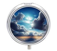 Magnifique pilulier de voyage rond portable 23 compartiments en métal pour comprimés et vitamines