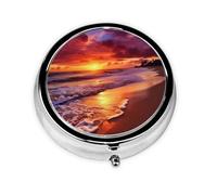 Magnifique pilulier rond à 3 compartiments pour sac à main, joli pilulier en métal, portable, petit pilulier de voyage, pour contenir des vitamines, des suppléments d'huile de poisson