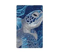 Magnifique plaque murale vierge pour interrupteur de cuisine ou salle de bain Motif tortue de mer Bleu et blanc 11,4 x 7 cm