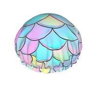 Magnifique Poisson À Écailles Bonnet De Douche Pour Femme Confortable Bonnet De Bain Élastique Chapeau De Douches Pour Hôtel Voyage Soins Capillaires