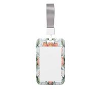 Magnifique porte-badge coulissant en céramique blanche en forme de fleur sur fond blanc en plastique rigide pour cartes de travail pour infirmières et bureau