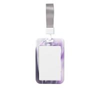 Magnifique porte-badge coulissant en plastique rigide avec tulipe lavande