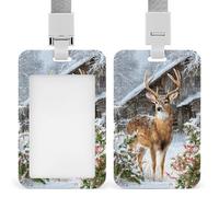 Magnifique porte-badge de Noël rétractable avec clip pour carte de protection pour le travail, le bureau, les médecins, les infirmières