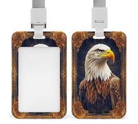 Magnifique porte-badge rétractable avec clip pour carte d'identité en forme d'aigle à tête blanche pour le travail, le bureau, les médecins, les infirmières