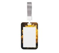 Magnifique porte-badge robuste avec enrouleur rétractable - Motif tournesol - Pour infirmière, enseignante, étudiante, bureau, femme et homme