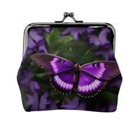 Magnifique portefeuille en cuir PU avec imprimé papillon violet pour ranger le rouge à lèvres et les clés