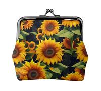 Magnifique portefeuille en cuir PU avec imprimé tournesol pour rouge à lèvres et clés