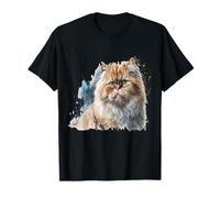 Magnifique Portrait de Chat perse Aquarelle T-Shirt