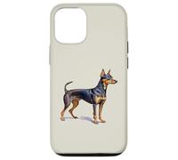 Magnifique Portrait de Pinscher Miniature à l'aquarelle Coque pour iPhone 12/12 Pro