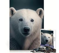 Magnifique Portrait d'ours Polaire, Puzzle de 1000 pièces pour Adolescents, Sharp Recall, Serene Escape, Uniform Cut, idéal pour Noël (38x52cm)