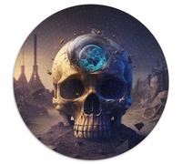 Magnifique Puzzle Adulte tête de Mort 1000 pièces, Puzzle Rond 1000 pièces, Niveau débutant, idéal pour Les Anniversaires et Les fêtes 67,5 x 67,5 cm