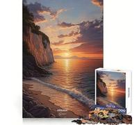 Magnifique Puzzle de 1000 pièces Coucher de Soleil à Lefkada pour Adolescents stimule la réflexion, apaise et distrait, découpe Nette, Un (38x52cm)