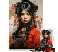 Magnifique Puzzle de 1000 pièces pour Adultes, représentant Une Jeune Fille samouraï Idéal pour développer sa logique, se divertir et Passer Un Bon Moment Bords Nets Parfait pour Noël (38x52cm)