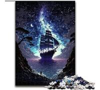 Magnifique Puzzle de 1000 pièces représentant Un Bateau Pirate pour Adultes et Adolescents, idéal pour Passer des Vacances à la Maison et renforcer l'amour Entre Couples 26x38cm
