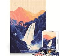Magnifique Puzzle de 1000 pièces représentant Une Cascade hawaïenne,Illustration Minimaliste et Zen,idéal pour Les Adultes Un défi Intelligent et Relaxant pour se détendre Cadeau Unique et raffiné
