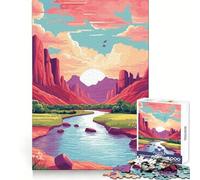 Magnifique Puzzle de 1000 pièces représentant Une Magnifique vallée et des Montagnes,idéal pour Les Adultes Stimule la réflexion stratégique,Offre Un Divertissement léger et constitue Un