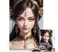 Magnifique Puzzle de 1000 pièces représentant Une Princesse Asiatique, idéal pour Les Adultes Stimule l'esprit, favorise Une détente et Offre Un Cadeau de Noël Chic et Solide (38x26cm)
