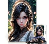 Magnifique Puzzle de 1000 pièces représentant Une Princesse Asiatique, idéal pour Les Adultes Stimule la réflexion, favorise Une détente Douce et Offre Un Cadeau de Noël Chic et élégant (50x75cm)