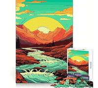 Magnifique Puzzle de 1000 pièces Vallée et Montagne pour Adolescents, Sharp Recall, Serene Escape, Uniform Cut, Perfect Xmas (38x26cm)