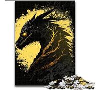 Magnifique Puzzle Dragon doré 1000 pièces pour Adolescents et Adultes, Cadeau Amusant et Anti-Stress pour Les Vacances à la Maison (26x38cm)