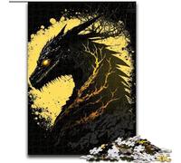 Magnifique Puzzle Dragon doré 1000 pièces pour Adultes et Adolescents, Jouet éducatif Amusant, Jeux familiaux, décoration d'intérieur Unique (50x75cm)