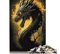 Magnifique Puzzle Dragon doré, Jeux familiaux stimulants, Puzzle en Carton 100% recyclé pour Adultes et Enfants, Cadeau d'anniversaire, 1 000 pièces (75 x 50 cm)