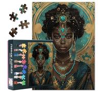 Magnifique puzzle femme africaine 1000 pièces pour adultes, puzzle reine d'Afrique, puzzle fille africaine pour adultes 1000 pièces, puzzle impossible pour adulte 50,8 x 68,6 cm