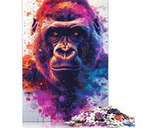 Magnifique Puzzle Gorille 1000 pièces pour Adultes, rectangulaire, en Carton, Difficile, pour Enfants, Cadeau de Noël, 1000 pièces (75 x 50 cm)